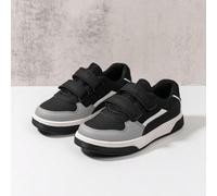 Shein Zapatos de skate deportivos para niños y niñas, zapatillas casuales para interiores y exteriores, de suela blanda y cómoda, con cierre de , cara de PU