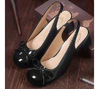 Shein Zapatos de tacón alto de estilo Mary Jane francés con moño elegante, ideales para la primavera, vacaciones de primavera y Pascua