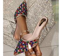 Shein Zapatos de tacón alto de moda para mujer en otoño/invierno, populares en Oriente Medio y Europa, elegantes tacones altos de punta cerrada con decoraci