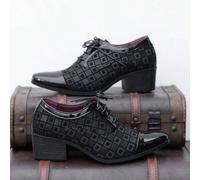 Shein Zapatos de vestir Derby formales para hombres, con cordones, de negocios, brillantes, de lujo y moda, estilo caballero, con patrón de diamantes, adecu
