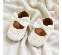 Shein Zapatos de vestir para niñas bebé de boda, bailarina con lazo, estilo princesa Mary Jane, planos, primeros pasos de bebé, zapatillas para recién nacid