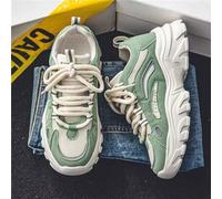 Shein Zapatos deportivos casuales para hombres, zapatos para caminar con cordones, livianos y transpirables, en color verde a juego con el Día de San Valent