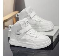 Shein Zapatos deportivos cómodos de caña alta para niños, de moda y versátiles, con diseño de cierre de , zapatos para skateboard para niños, zapatos de cam