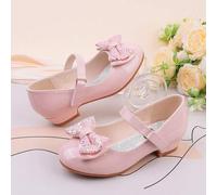 Shein Zapatos Mary Jane de tacón grueso con lazo minimalista rosa para niñas, elegantes zapatos de vestir para todas las estaciones, ocasiones formales, act