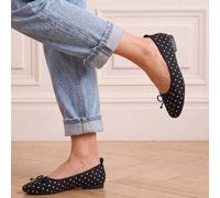Shein Zapatos Mary Jane elegantes de moda para mujer con lunares, sin cordones, punta redonda, decoración de lazo, planos, de varios colores, lindos zapatos