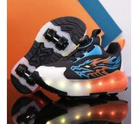 Shein Zapatos para caminar de moda mejorados para niños y adolescentes, con estabilidad mejorada, zapatos deportivos de uso dual desmontables, patines con e