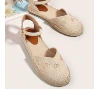 Shein Zapatos Planos Cómodos Bordados Huecos Para Mujer, Novedades De Primavera/verano 2024, Estilo De Playa Costera, Zapatos Planos Cómodos Y Transpirables