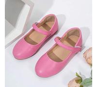 Shein Zapatos planos con decoración de lazo y floral, cómodos y con masaje de onda de PU para niñas