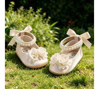 Shein Zapatos planos tipo Mary Jane para bebé niña, antideslizantes, primeros zapatos para caminar de niña pequeña, suela blanda, zapatillas de bebé, zapati