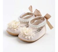 Shein Zapatos planos tipo Mary Jane para recién nacidas e infantes - Suela de goma suave, zapatos de princesa para boda, primeros pasos de infantes y niñas