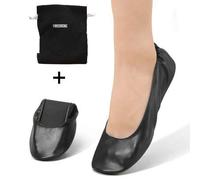 Shein Zapatos plegables y livianos de suela blanda, cómodos y versátiles para uso casual en interiores, con bolsa de cordón para almacenamiento y viaje, apt
