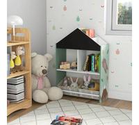 Shein ZONEKIZ Estantería para Juguetes Organizador Infantil con Pizarra Pintable Estantes Abiertos y 2 Cajas de Tela no Tejida Extraíbles para Sala de Juego