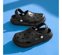 Shein Zuecos de verano para niños, niñas, bebés, con suela suave antideslizante, diseño de dibujos animados, sandalias transpirables para niños, dedos abier