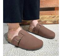 Shein Zuecos para exteriores, pantuflas tipo slip-on, zuecos de punta cerrada