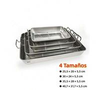 Shein ZYLX SHOPPING - Bandeja de Horno Quttin con Parrilla - Acero Inoxidable Resistente, 4 Tamaños Disponibles