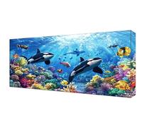 Shejyn Diamond Painting Grande Coral Pez, Manualidades Adultos Cuadro Diamantes Kit, DIY Cuadro Diamantes Niños Principiantes, Diamond Art Bordado Mosaico Completo Kit, Decoración Hogar 40x80cm J-461