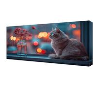 Shejyn Diamond Painting Grande Flor Gato, Manualidades Adultos Cuadro Diamantes Kit, DIY Cuadro Diamantes Niños Principiantes, Diamond Art Bordado Mosaico Completo Kit, Decoración Hogar 40x80cm J-479