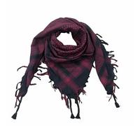 SheKaf Shemagh - Bufanda para hombre y mujer, algodón, militar, Keffiyeh Arafat, pañuelo táctico para la cabeza del desierto, regalo para el día de San Valentín para él y ella, Jaquard rojo oscuro y