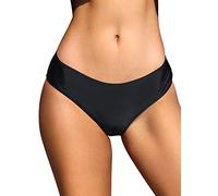 SHEKINI Braguitas De Bikini De Tiro Medio para Mujer En Forma De U Braguitas De Bikini BrasileñAs Braguitas De Bikini De Vientre De Leopardo (Negro, L)