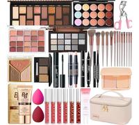 SHELAKIN Juego de maquillaje todo en uno, juego de maquillaje para mujeres, juego completo, juego de regalo de maquillaje de viaje para mujeres, adolescentes y niñas, incluye sombra de ojos, lápiz