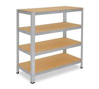 shelfplaza® 100x100x40cm HOME Estanteria galvanizada/Estanterias metalicas 4 baldas/Estanterías fuertes capacidad carga 175kg / Estanteria de pie resistente y estante de almacenamiento garaje