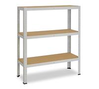 shelfplaza® 100x120x30cm Office Estantería metálica Gris Clara Resistente/Estanteria 3 estantes con 175kg / Estanterias Fuertes estanterías metálicas almacenaje Kit estanterias metalicas Gris