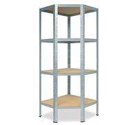 shelfplaza® 155x60x30cm Home Estantería Esquina galvanizada Metal como estanteria Metalica almacenaje/Estanteria esquinera con 4 balda Esquina/Esquineras metalicas de estanteria rinconera