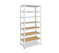 shelfplaza® 180x60x30cm Home Estantería metálica Blanca/Estanterias metalicas 7 baldas/Estanterías Fuertes Capacidad 125kg / Estanteria de pie Resistente Estante de Almacenamiento Garaje