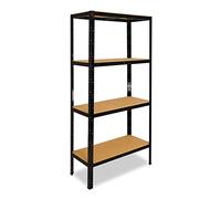 shelfplaza® 180x90x30cm Black Estantería Negra/Estanterias almacenaje Capacidad Carga 175kg / Estanteria Negra 4 baldas estanterías metálicas almacenaje Fuertes/Estanteria Metalica Negra