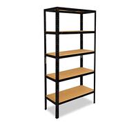 shelfplaza® 200x120x50cm Black Estantería Negra/Estanterias almacenaje Capacidad Carga 175kg / Estanteria Negra 5 baldas estanterías metálicas almacenaje Fuertes/Estanteria Metalica Negra