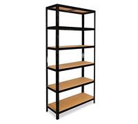 shelfplaza® 200x90x30cm Black Estantería Negra/Estanterias almacenaje Capacidad Carga 145kg / Estanteria Negra 6 baldas estanterías metálicas almacenaje Fuertes/Estanteria Metalica Negra