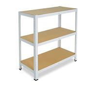 shelfplaza® 90x120x50cm HOME Estantería metálica blanca/Estanterias metalicas 3 baldas/Estanterías fuertes capacidad 175kg / Estanteria de pie resistente estante de almacenamiento garaje