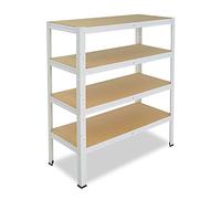 shelfplaza Home 100x80x40 cm Estantería Pesada en Blanca con 4 baldas y 175 kg de Capacidad de Carga por balda
