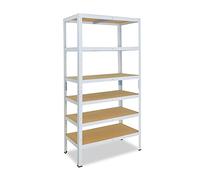 shelfplaza Home 230x100x30cm Estantería Pesada Blanca: 6x145kg