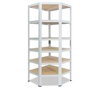 shelfplaza Home 230x70x40 cm Estantería de Esquina en Blanca con 6 baldas y 145 kg de Capacidad de Carga por balda