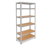 shelfplaza Home 230x80x50 cm Estantería Pesada en galvanizada con 6 baldas y 145 kg de Capacidad de Carga por balda