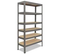 shelfplaza Pro 230x70x50 cm Estantería Pesada en Gris con 6 baldas y 166 kg de Capacidad de Carga por balda