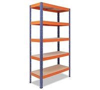 shelfplaza Pro 230x90x60 cm Estantería Pesada en Azul Naranja con 5 baldas y 200 kg de Capacidad de Carga por balda