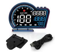 SHELITA Pantalla de velocímetro, GPS HUD G16, velocidad de conducción, reloj, tiempo de conducción, altitud, kilometraje, brújula, recordatorio de fatiga, soporte ajustable, etc. para todos los coches