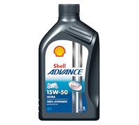 SHELL Aceite de motor 15W-50 Advance 4T Ultra 1L Compatible con YAMAHA MOTORCYCLES SR FZ SZR YBR MT
