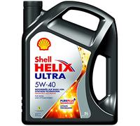 SHELL Aceite de motor 5W-40 Helix ACEA A3/B3 ACEA A3/B4 API SN API CF Ultra 5L Compatible con VW Polo V Hatchback 6R1, 6C1 up! Hatchback 121, 122, BL1, BL2, BL3, 123, PEUGEOT 208 I Hatchback CA, CC