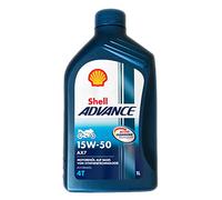 Shell - Aceite de motor Advance 1504001, 4T AX7 15 W-50, 1 L