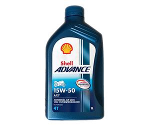Shell - Aceite de motor Advance 1504001, 4T AX7 15 W-50, 1 L