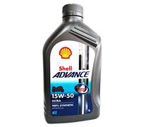 Shell Advance Ultra 15W50 4T - Aceite de motor para moto API SM/JASO MA2-4 litros