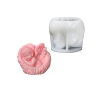 (Shell Angel B) Winged Baby Figurine Silicone Candle Molds for Epoxy Resin Making Candle Soap Home Decoration Epoxy Resin Molds