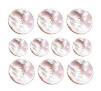 Shell Buttons Bulk - 10pcs Round 2-Hole Clothing Buttons | Sturdy Natural Shells Material River Shell Cardigan Button for Suit, Coat, Windbreaker, Sweater Sewing Crafts DIY Projects