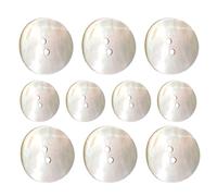 Shell Buttons Bulk - 10pcs Round 2-Hole Clothing Buttons | Sturdy Natural Shells Material River Shell Cardigan Button for Suit, Coat, Windbreaker, Sweater Sewing Crafts DIY Projects