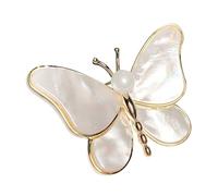Shell Clothing Clothes Brooches for Women Decorative Animal Lapel Pins Button Pin Butterfly Brooch Man-Made Pearl