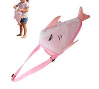Shell Collecting Bag - 25x18x15cm/9.8x7.08x5.9in Shark Design Cute Mesh Pack,Foldable Beach Shell Bag,for Family Girl Boy Rock Sand Toy Summer Vacation Pool Travel Swim Sea Lake