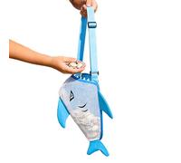 Shell Collecting Bag - 25x18x15cm/9.8x7.08x5.9in Shark Design Cute Mesh Pack,Foldable Beach Shell Bag,for Family Girl Boy Rock Sand Toy Summer Vacation Pool Travel Swim Sea Lake